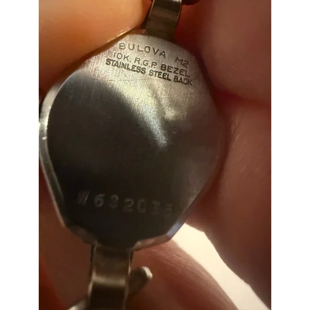 Vintage 1962‎ Bulova M2 Ladies Watch 10K RGP Bezel Stainless Steel Silver Tone